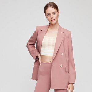 𝅺ARITZIA Babaton Sculpt Knit Tank in Lemongrass Pink and Beige ~ size M Medium